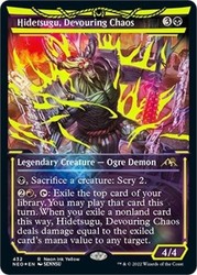 Hidetsugu, Devouring Chaos (Neon Yellow) (WPN Exclusive) Foil - Kamigawa: Neon Dynasty
