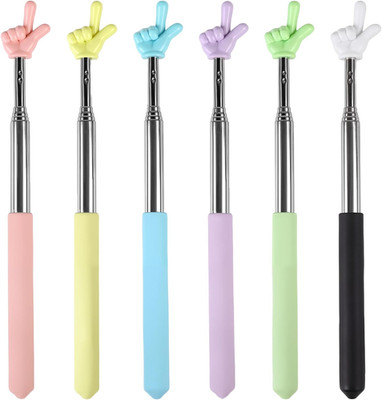 Extendable Finger Pointer Stick Set - 6PCS Colorful Teacher Pointer Stick for Sc