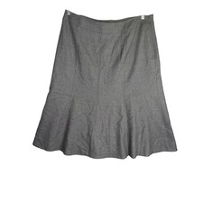 Pendleton Grey Wool Blend A-Line Midi Skirt Made in USA Size 16 Panelled Flare