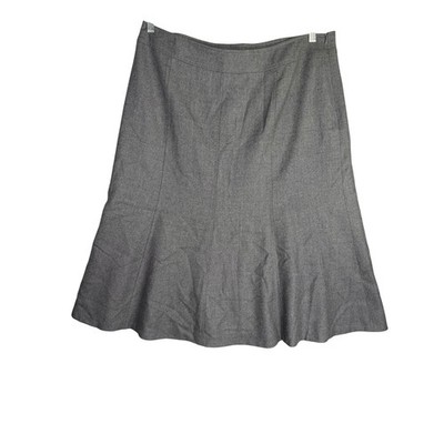 Pendleton Grey Wool Blend A-Line Midi Skirt Made in USA Size 16 Panelled Flare