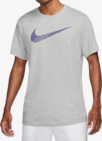 NIKE Men's DRI-FIT T-Shirt with Swoosh Logo - NWT - Large ( L ) Gray