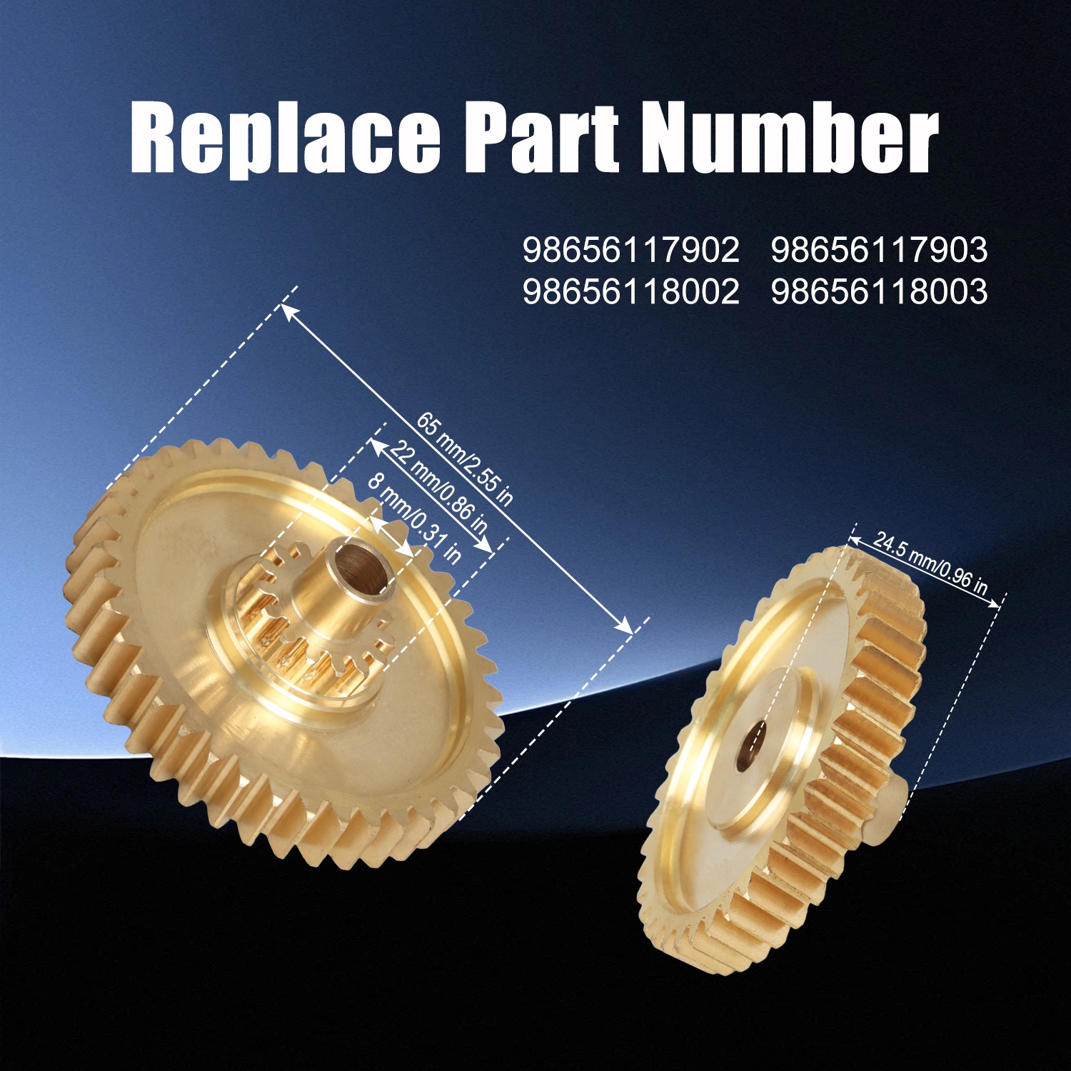 L & R 2 Convertible Top Transmission Gears for Porsche Boxster 97-12 98756118001