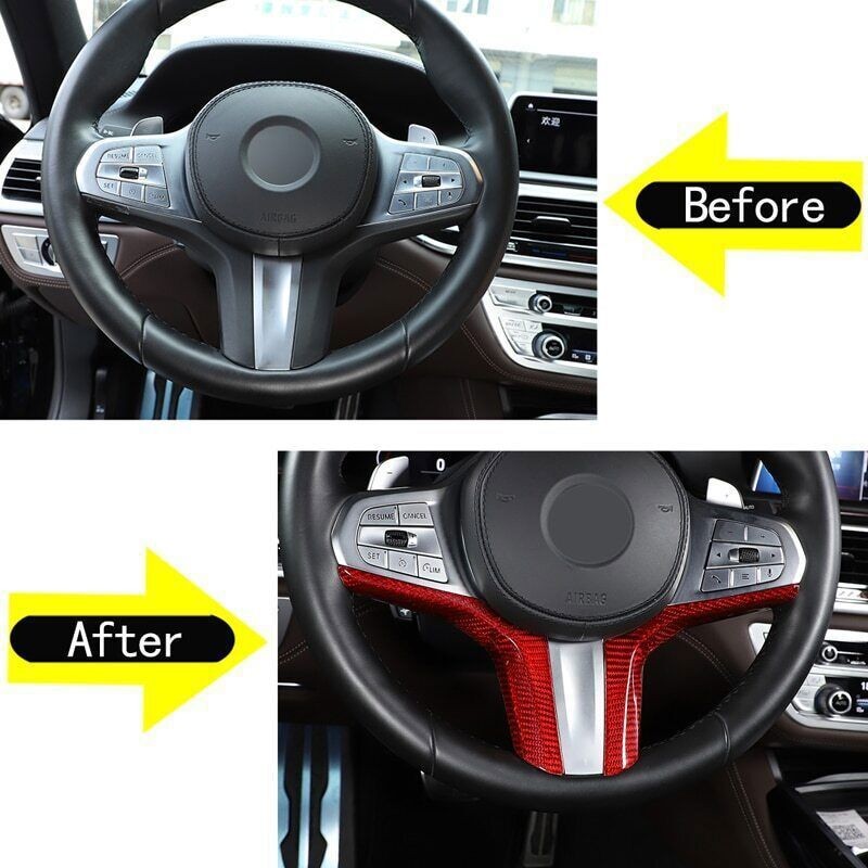 Real Carbon Fiber Steering Wheel Cover Fit for BMW M3 M4 X5 X6 G80 G05 ...