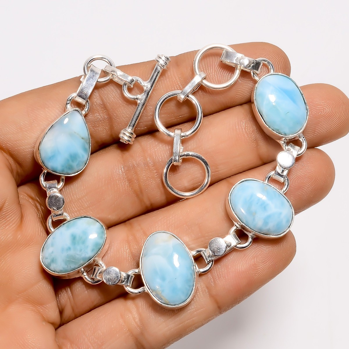 larimarbrace.ymさん5-31-3 Buy Larimar Beads Bracelet, Tumbled Beads Bracelet, Larimar