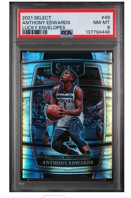 2021 Select Anthony Edwards Lucky Envelopes 1/8 Jersey Number PSA 8 SSP POP 1