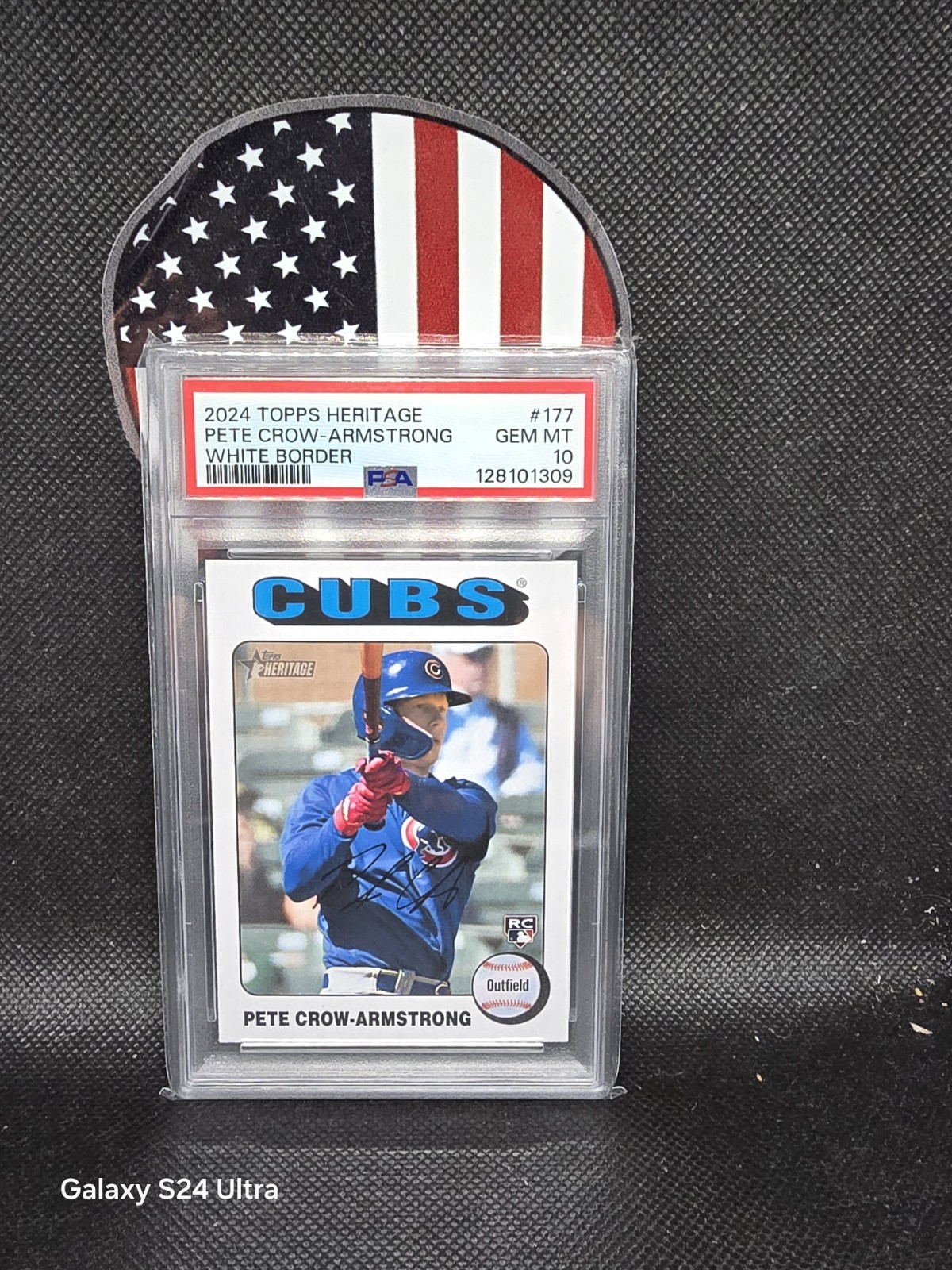 PSA 10 PETE CROW-ARMSTRONG 2024 TOPPS HERITAGE #177 WHITE BORDER ROOKIE RC CUBS view 1