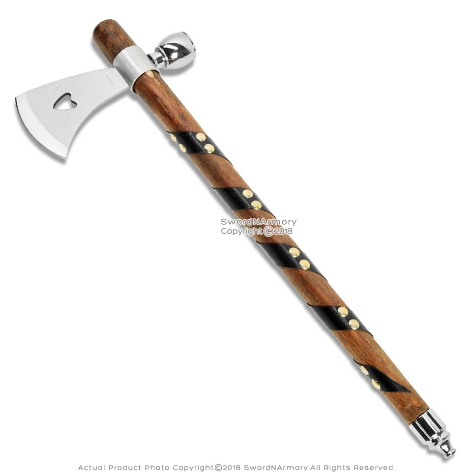 19" Tomahawk Axe With Pipe Cosplay Decorative Reenactment Blade - Image 2 of 4