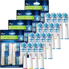 Replacement Brush Heads Compatible With Oral B- Double Clean Design, Pack Of 16