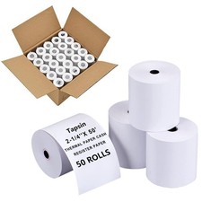 50 Rolls 2-1/4 X 50 Thermal Receipt Paper - Fits 58mm Thermal POS Printer, Cr...
