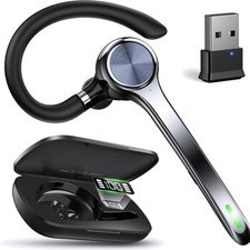 Bluetooth Headset, Wireless Earpiece with Upgrade Noise Canceling Mic,500mAh ...