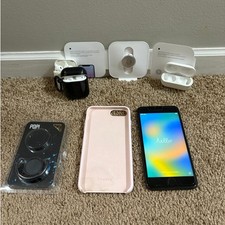 Apple Bundle Unlocked : iPhone 8 Plus, AirPods Gen 1/2, Pro Case, AirTag - Lot