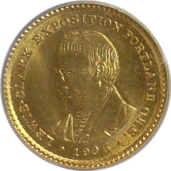 1905  $1 Lewis and Clark Gold Commemorative PCGS MS-65 - Image 2 of 3