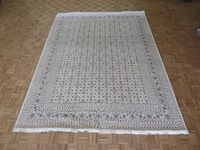 9'1 x 12 Hand Knotted Ivory Fine Herati Tabrez Oriental Rug With Silk G5004