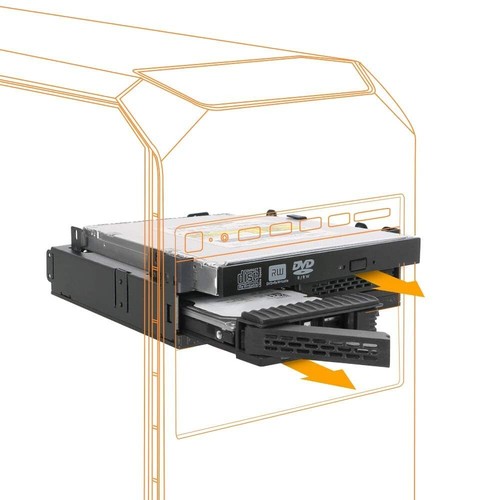 2X 25" SATA/SAS HDD/SSD Wechselrahmen mit schraubenlosen Trays Plus Ultra Sli... - Photo 2/9