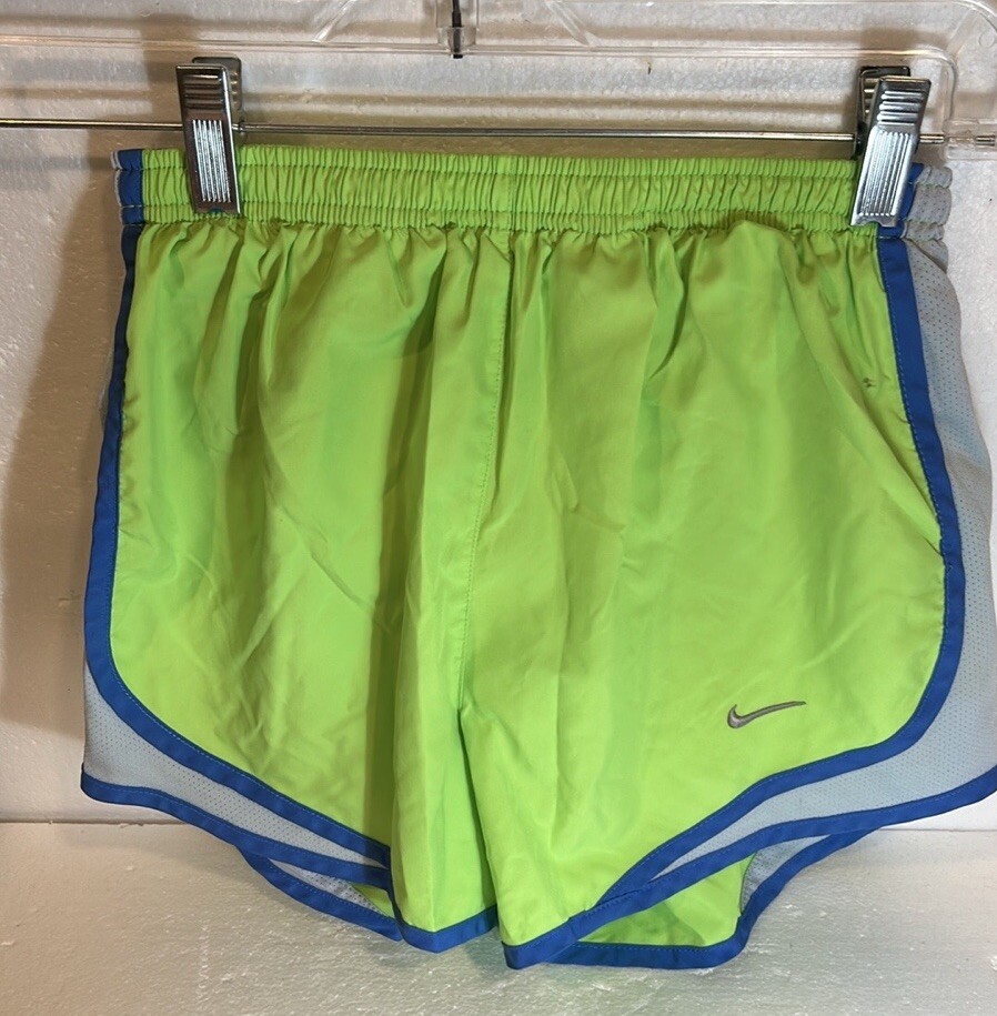 grey and neon nike shorts