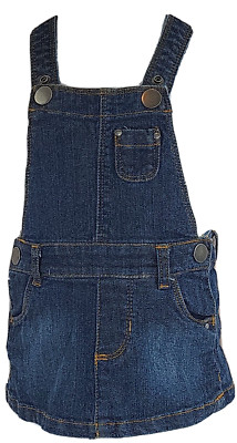 Carters Dress Baby 6 Months Blue Cotton Denim Adjustable Snap Close Fall Casual