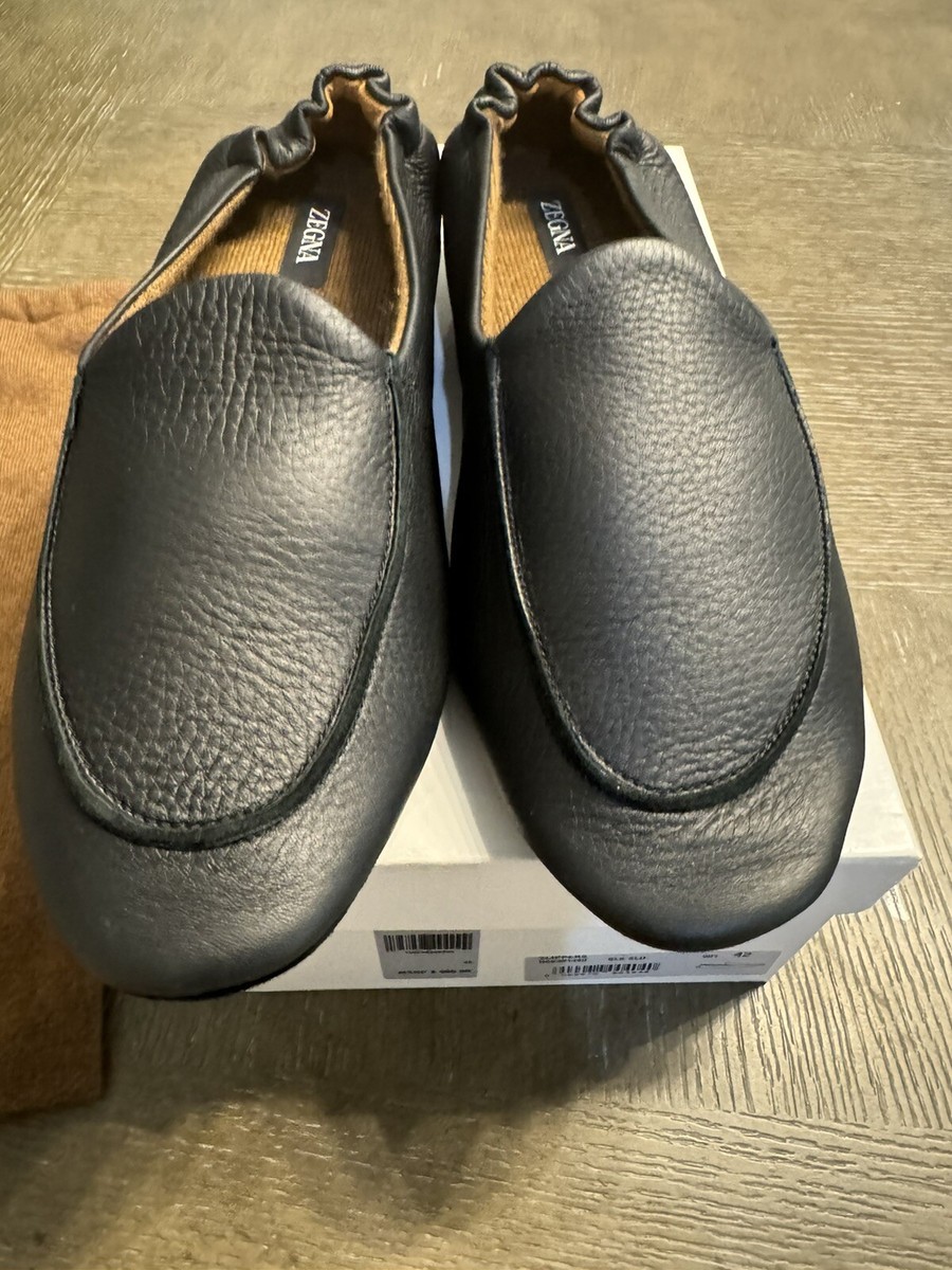 Zegna Men's Black Leather Slippers 8.5 | eBay
