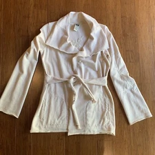 Lucky Brand Rolled Edge Tie Waist Embroidered Jacket