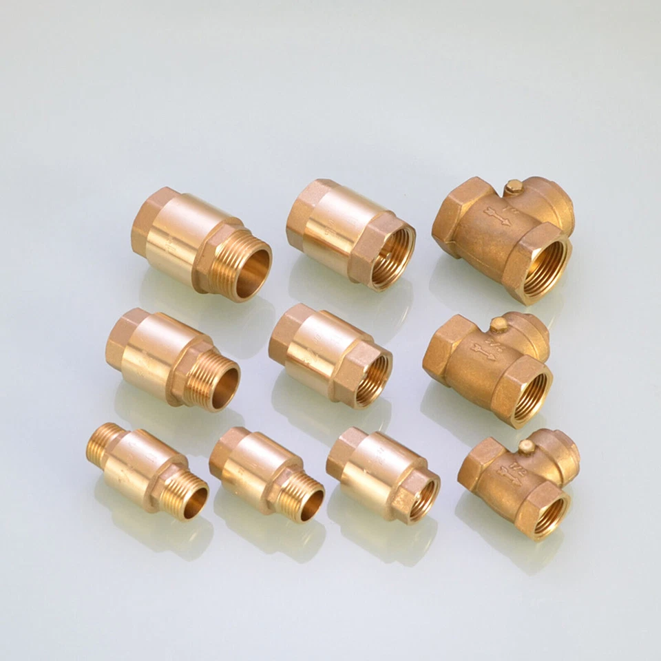 1/2" 3/4" 1" Inch Brass Non-Return Valves Male Female Swing-Check Valves BSP - Image 3 of 4