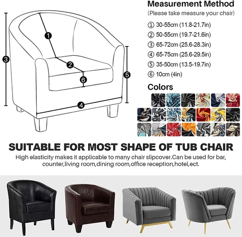 Bedruckte Badewanne Stuhl Abdeckung Stretch Clubsessel Schonbezug 2 Stück Sesselbezüge USA - Bild 12 von 44