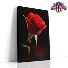 A Single Rose of Midnight Wall Art, Canvas Print Home Decor, Wall Decor Poster