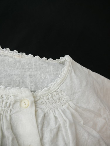 Gr.48 Dirndlbluse weiß Bluse für Dirndl Baumwolle mit Spitze B10199 - Bild 4 von 4