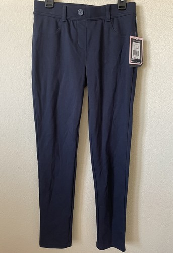 Lot Of 2 Chaps Navy Blue Uniform Elastic Waist Ponte Knit Jeggings Pants Size 12 - Picture 6 of 15