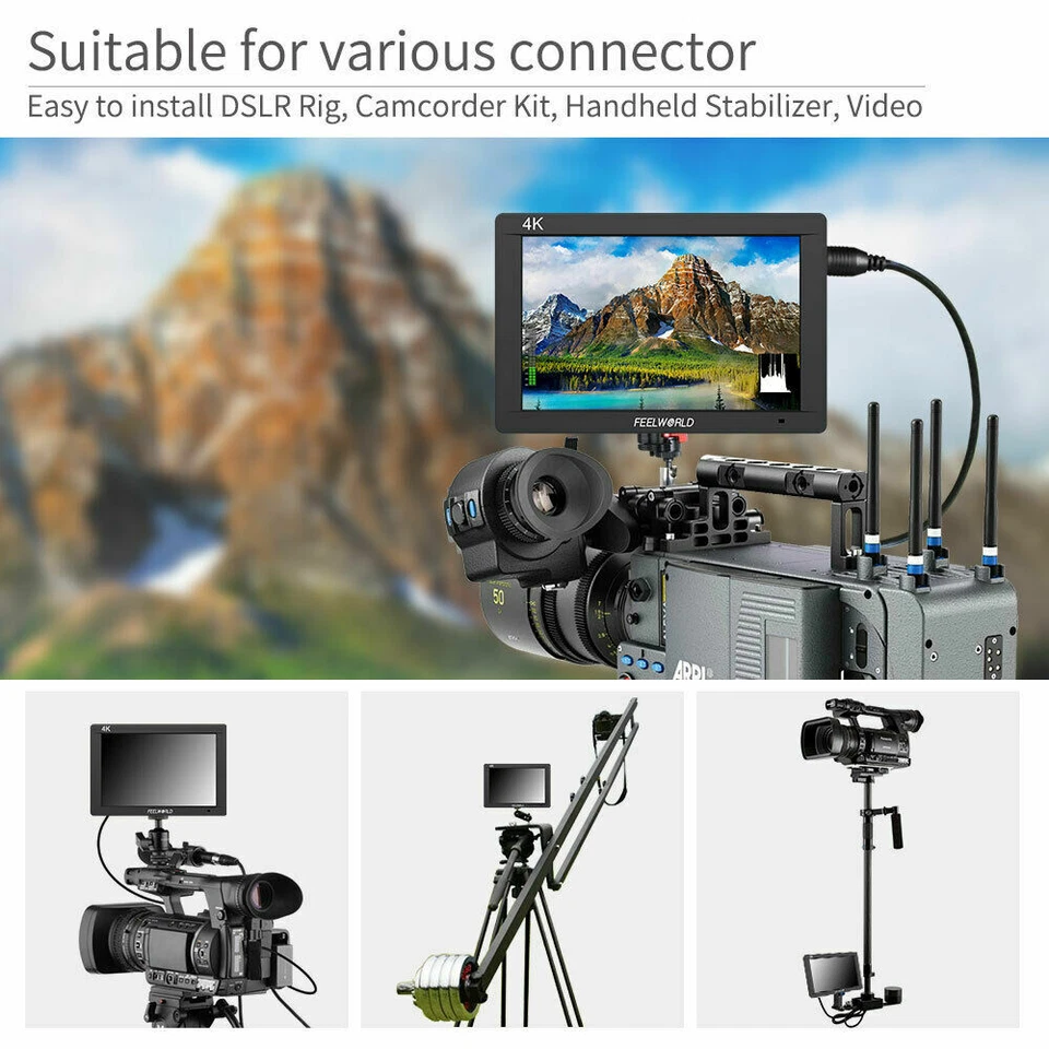 FEELWORLD FW703 3G SDI 7 дюймов 4K HDMI Full HD на поле LCD DSLR камеры монитора - Изображение 4 из 4