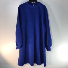 Shein Curve Blue A-Line Midi Dress Womens Size 2X 