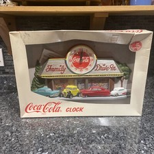 Cracked- Coca-Cola Family Drive-In Diner Cloc...