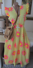 Italy Sommer Kleid Maxikleid Musselin Sonne Gelb Einheitsgrösse Ibiza 38 40 42 S