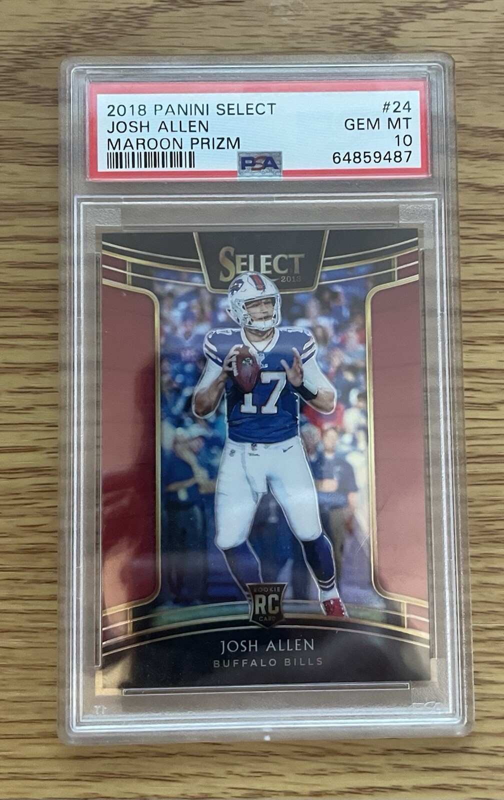 2018 Josh Allen RC Panini Select Maroon Prizm 52/99 PSA 10 extremely low pop 