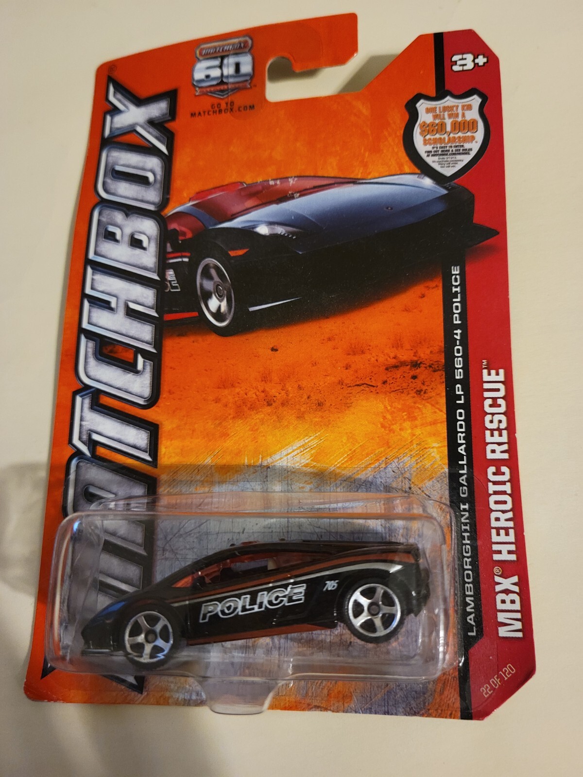 MATCHBOX LAMBORGHINI GALLARDO LP 560-4 POLICE CAR; #22/120; 2012 ISSUE