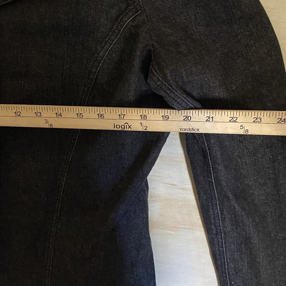 Women Chaps Denim Black Denim Velour Collar Riding Jacket Sz Large eBay