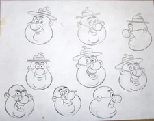 1950's DONALD DUCK RANGER WOODLORE Walt Disney ORIGINAL PRODUCTION cel DRAWING