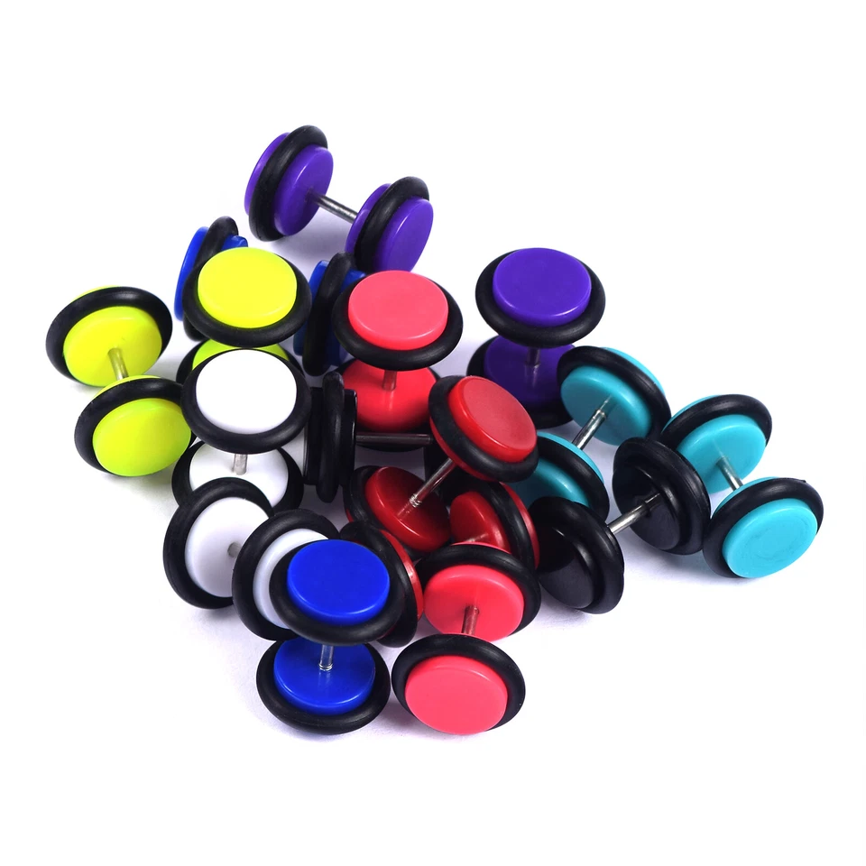 16 Piezas Tornillo Falso Tramposo Acrílico Pendiente Barra Tapón para los Oídos Medidores para los Oídos Foto 3 de 4