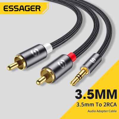 Essager RCA Audio Cable Stereo 3.5mm to 2 RCA Cable Male To Female AUX RCA Jack