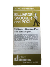 jaques. billiards, snooker and pool vintage rules leaflet