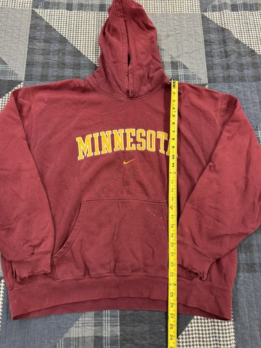 Vintage Y2K Nike Team University Of Minnesota Golden Gophers Swoosh Hoodie Sz XL - Picture 4 of 8