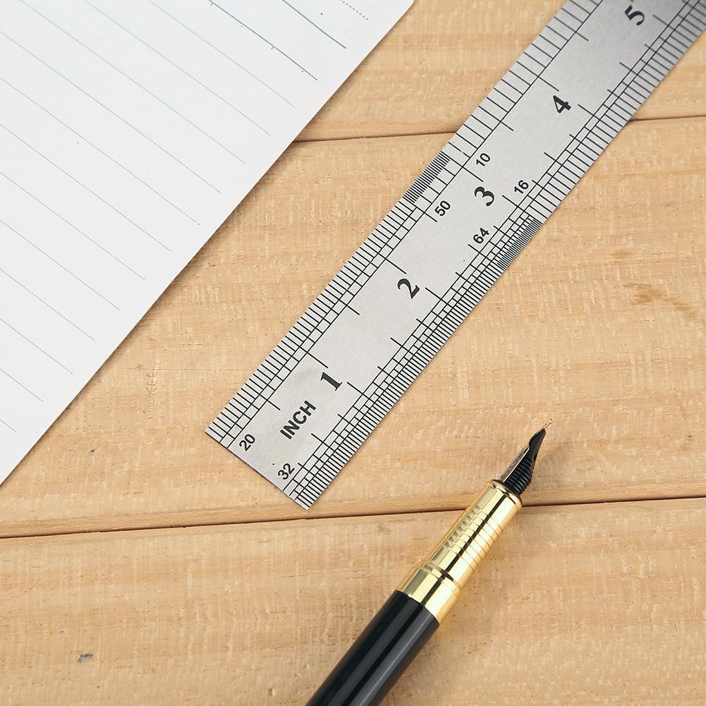 Stainless Steel Metal Straight Ruler Double Sided Measuring Tool (200mm ...