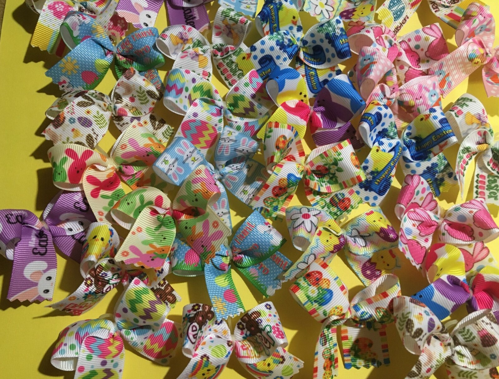 MED Size Easter Dog Bows Dog Grooming Bows Quality ribbons Children's