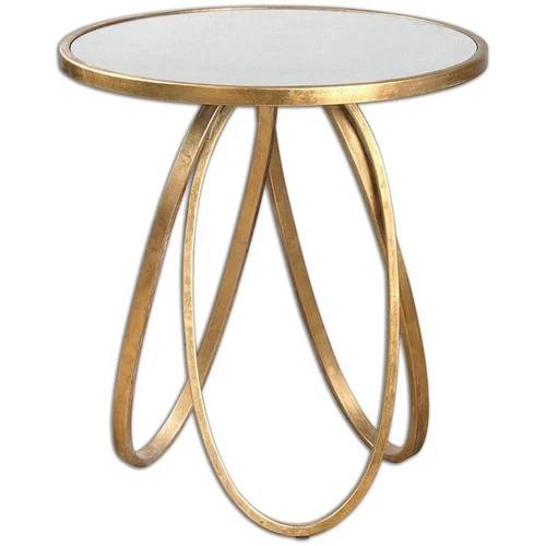 Uttermost Montrez Contemporary Metal Accent Table in Gold Finish - Picture 1 of 4