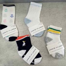 Janie and Jack Baby Boy Socks Size 6-12 Months - 4 Pairs