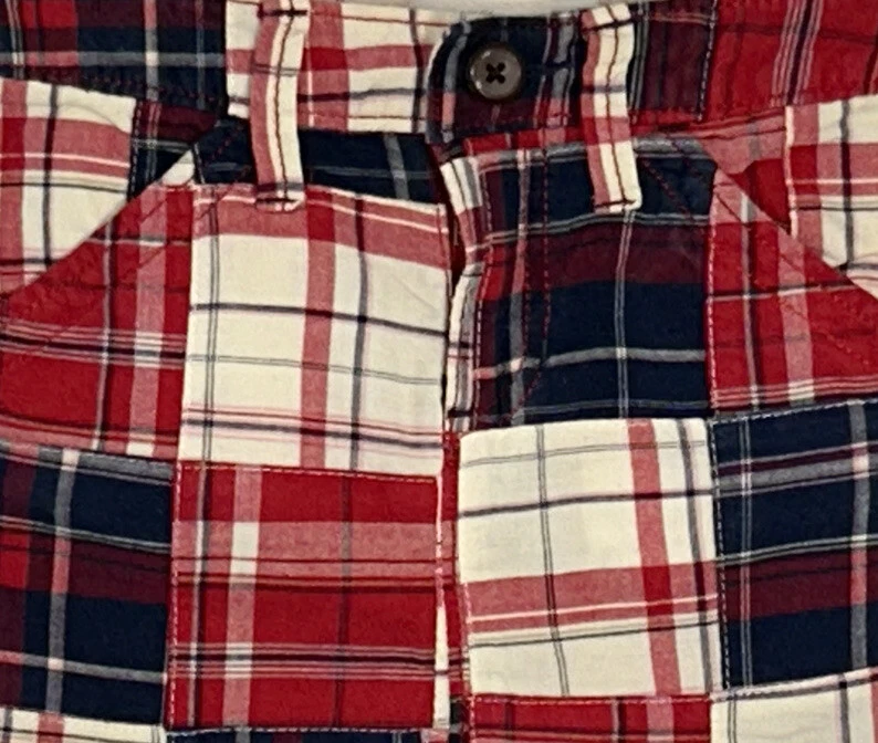 Antigua Falda Azul Marino Niña Talla 5 Retazos Rojo/Blanco/Azul Cintura Ajustable a Presión Foto 3 de 4