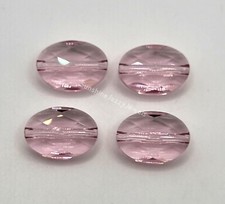 4pc Swarovski Crystal Light Rose 14x10mm Faceted Oval 5050 Beads; Rare 