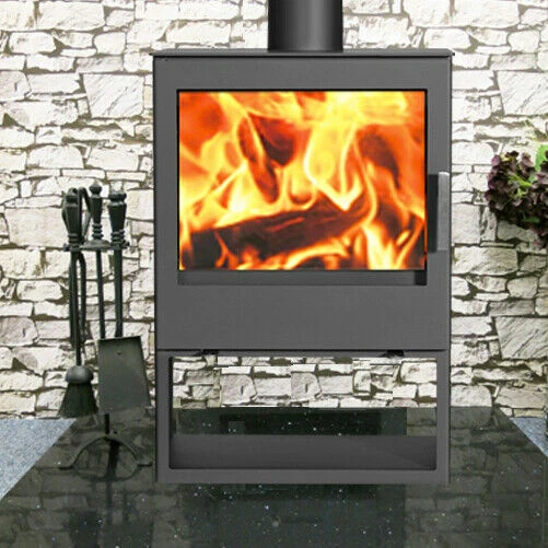 Wood Burning Multi-Fuel Stove Stove 3 Sided Modena Vision 9kw Modern Stoves  | eBay