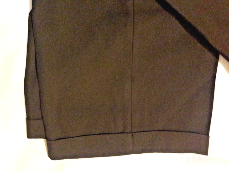 Pantalones de Vestir Giorgio Ferraro Marrón Plisados Diseñados en Italia - Talla 36Wx37L B1 Foto 2 de 4