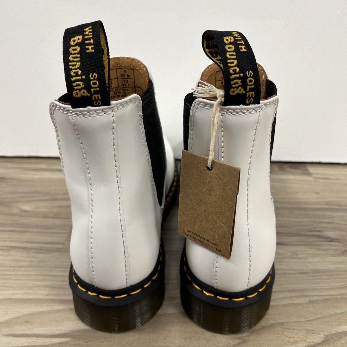 Dr Doc Martens Unisex 2976 YS Platform White Chelsea Boots 