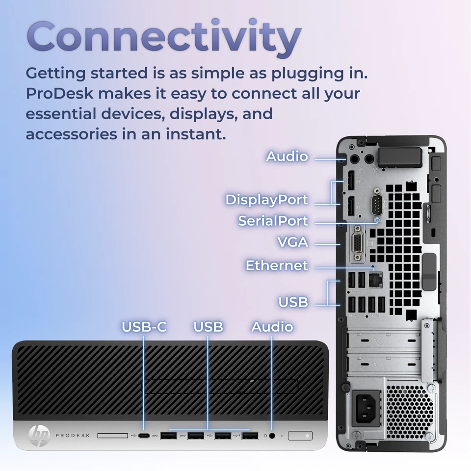HP Desktop Computer PC i7 - up to 64GB RAM, 2TB SSD, Windows 10/11 Pro - WIFI BT - Image 3 of 4