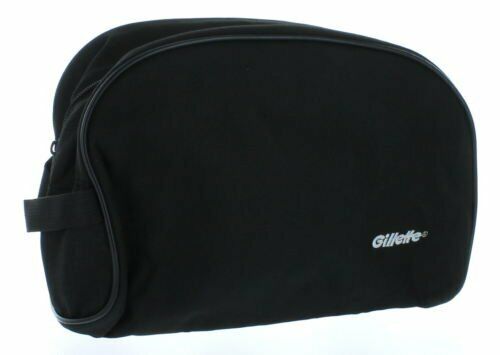 Black Gillette Men's Travel Bag Toiletry Shave Case Dopp Kit Large 10" Overnight - Afbeelding 1 van 2